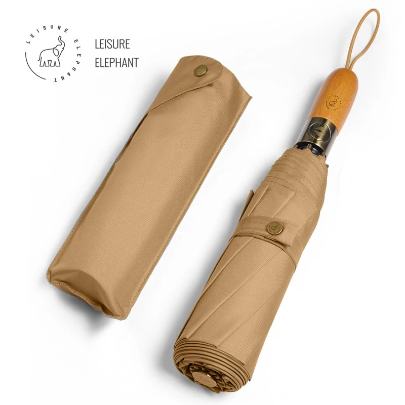 compact umbrella with wooden handle4